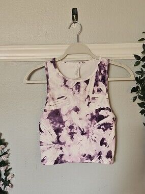 Balance Collection Purple Tie-Dye Cropped Tank